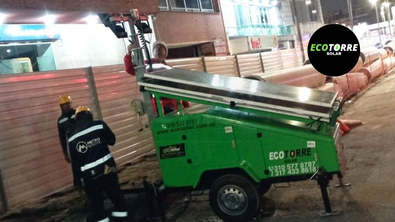 Funcionamiento de  una torre de iluminación solar