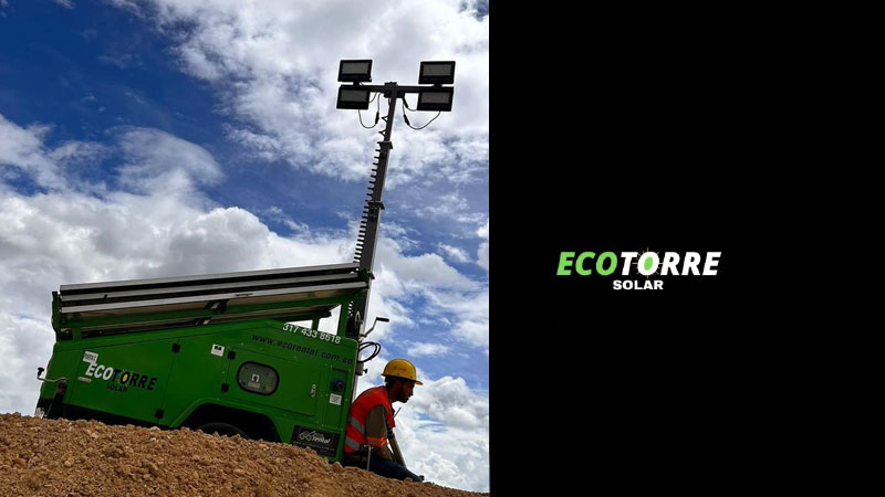 Ahorra costos en tus operaciones con nuestra torre de iluminación solar Ecotorre