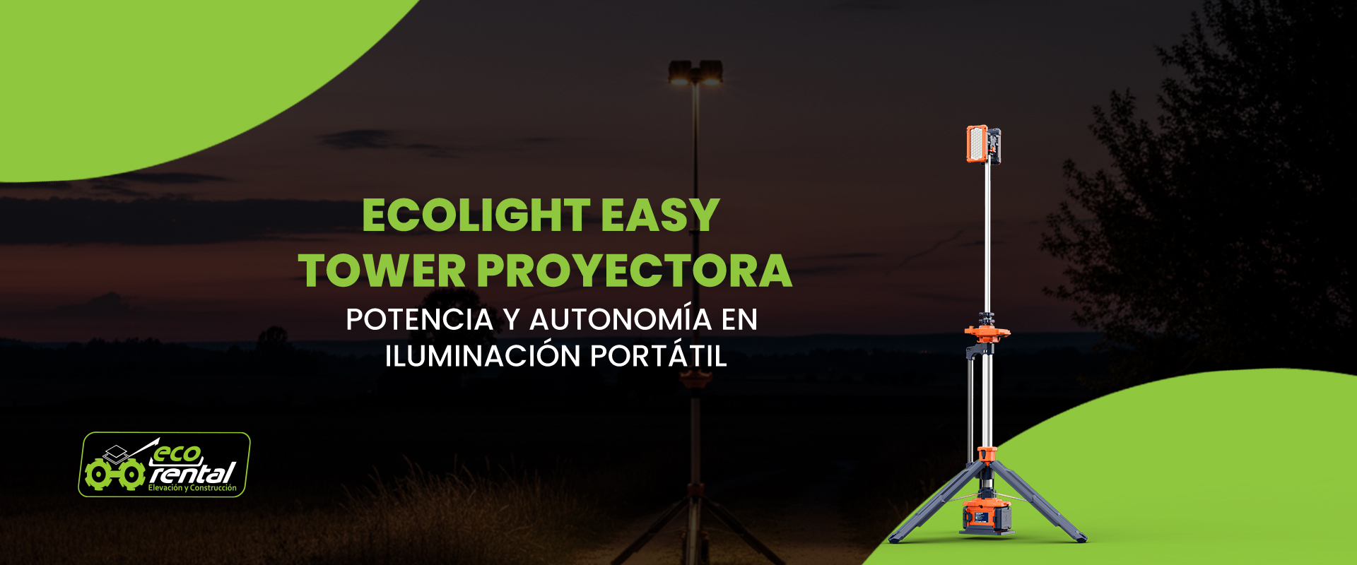 Ecolight Easy Tower Proyectora: potencia y autonomia en iluminacion portatil