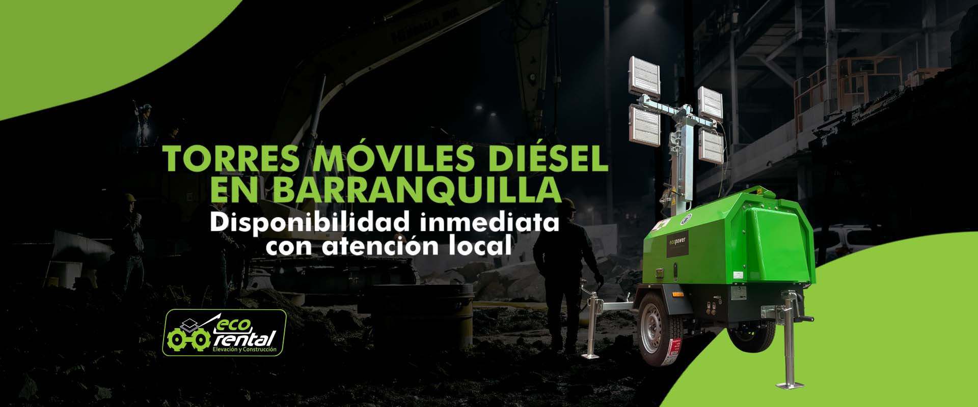 Torres de iluminación diésel portátiles energía autónoma para iluminar cualquier entorno