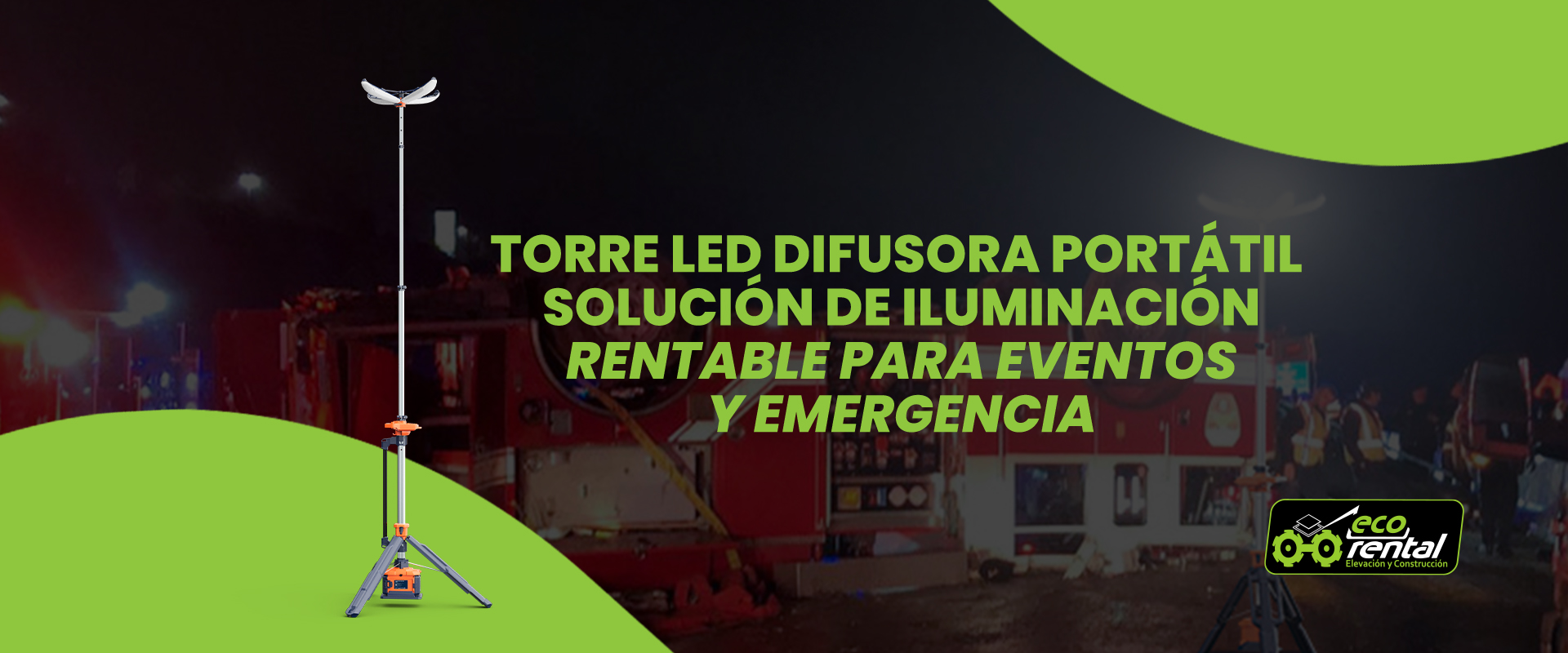 Torre de iluminación LED proyectora portátil – venta y alquiler en Colombia
